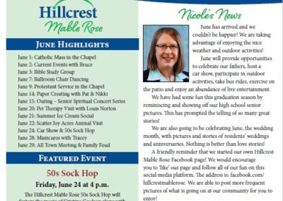 Hillcrest Mable Rose Newsletters & Calendars