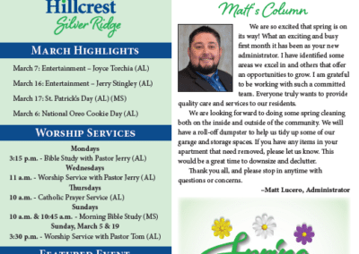 Hillcrest Silver Ridge Newsletters & Calendars